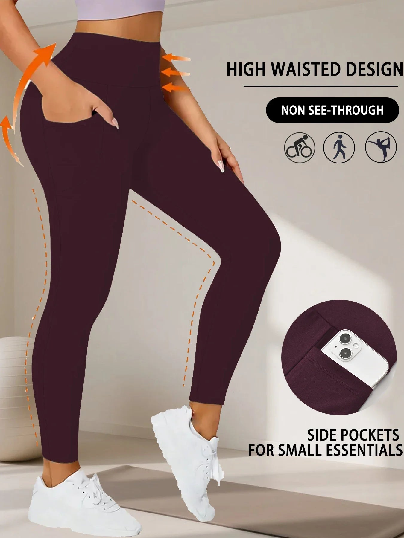 Pocketed High-Waist Leggings