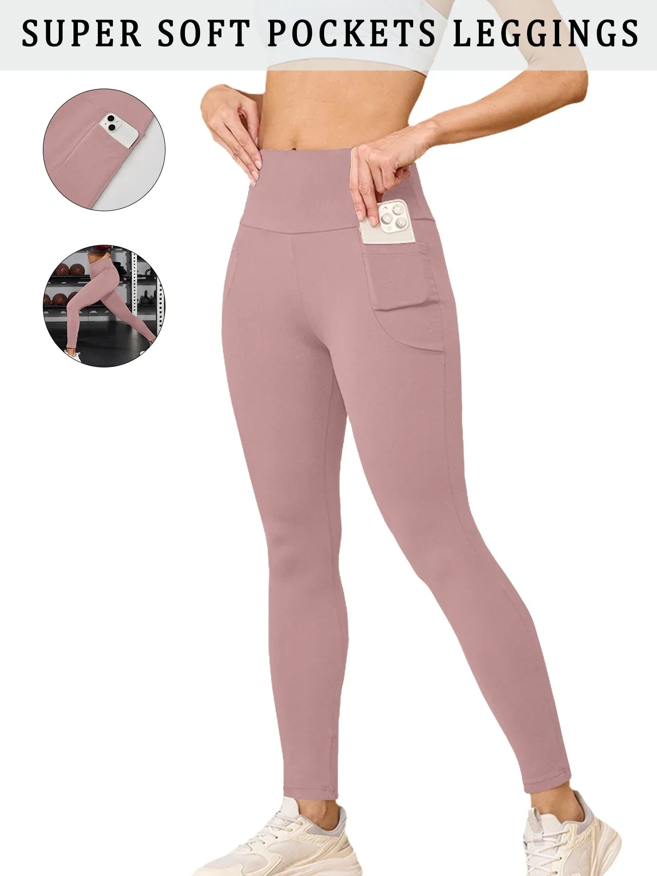 Pocketed High-Waist Leggings
