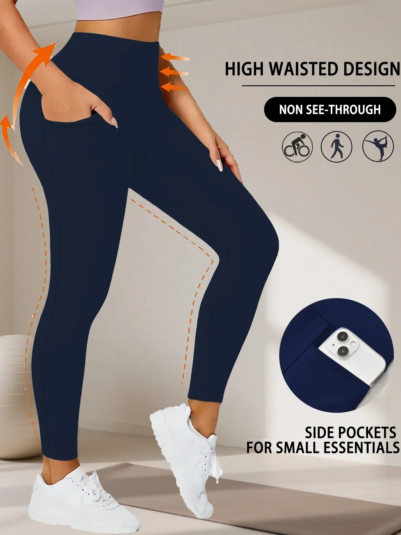 Pocketed High-Waist Leggings