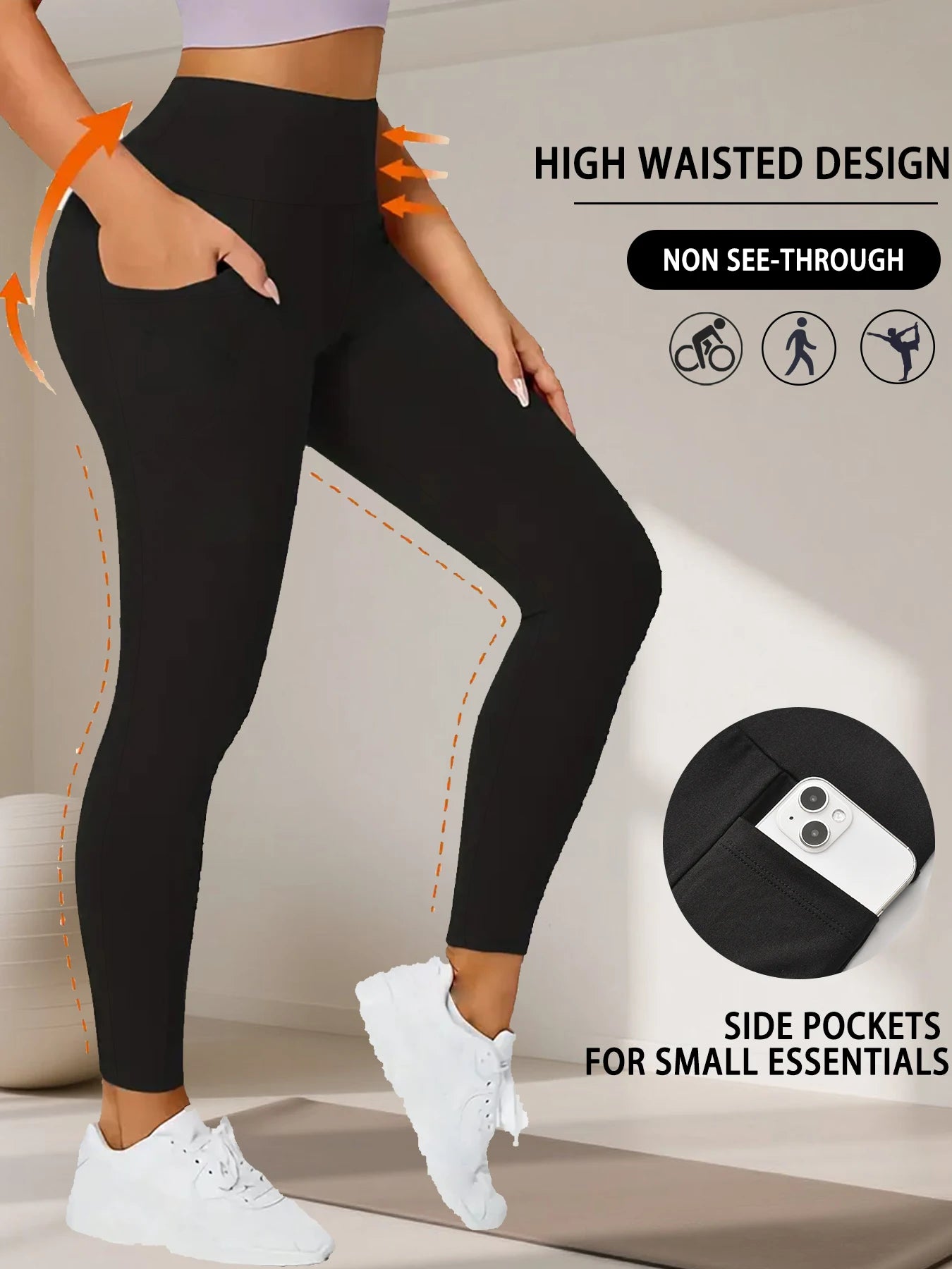 Pocketed High-Waist Leggings
