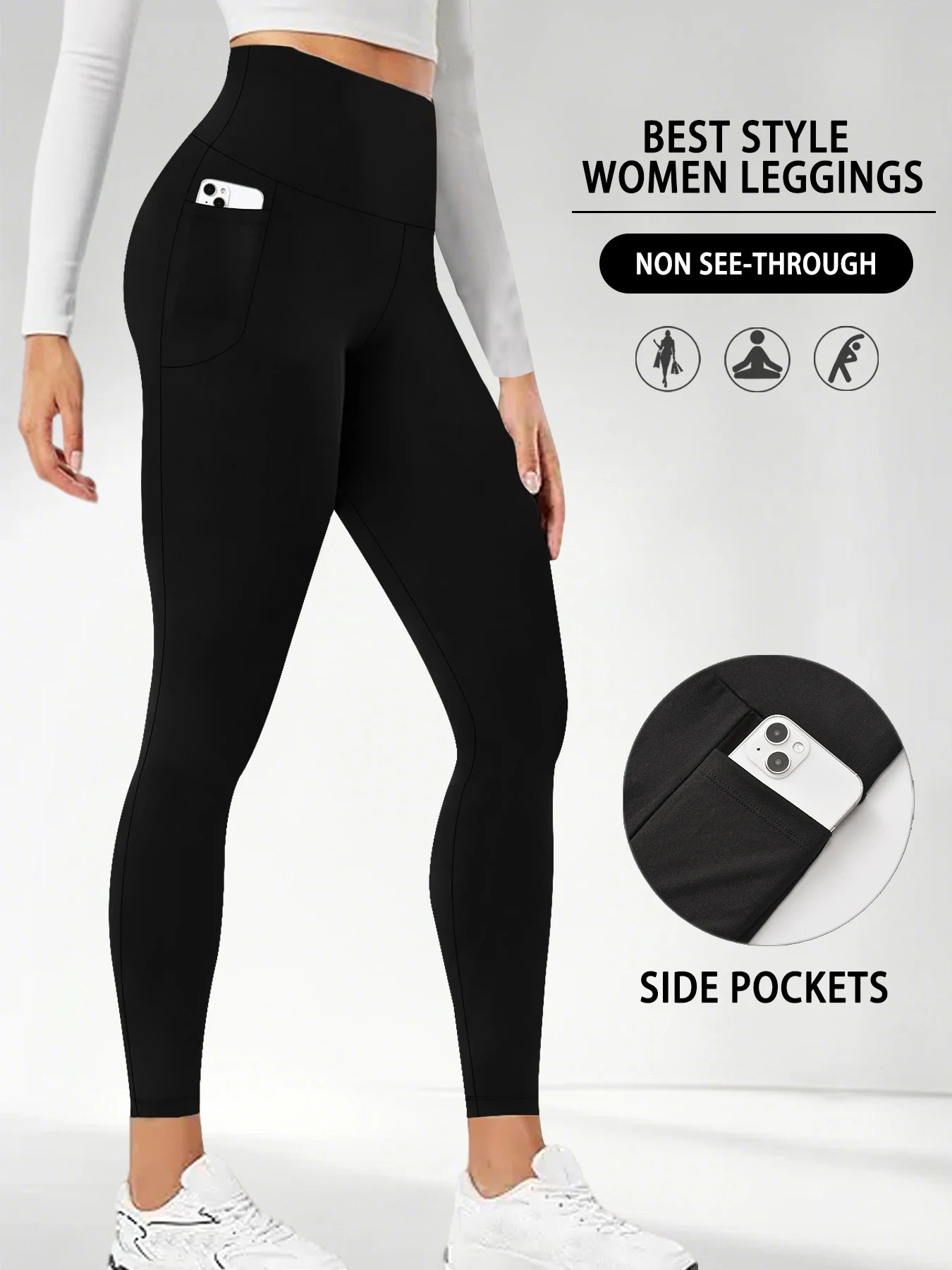 Pocketed High-Waist Leggings